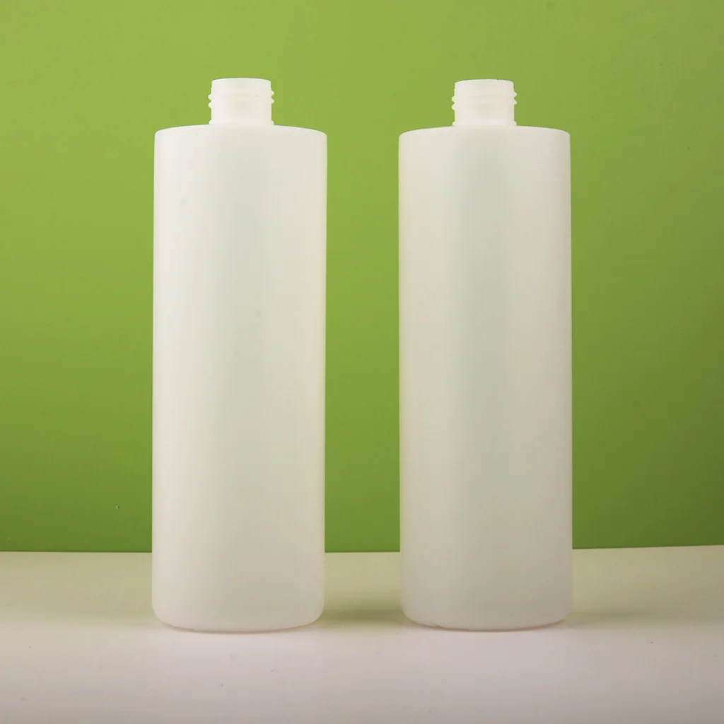 Cosmo Shape 16oz 480ml White Packaging HDPE Round Squeezable Empty Shampoo Bottle Skin Care Set Face Cream Lotion