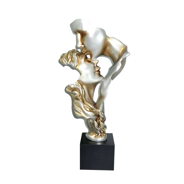 Modern Abstract Human Face  Love Figurative Art Resin Statues Sculptures For Home Decorations