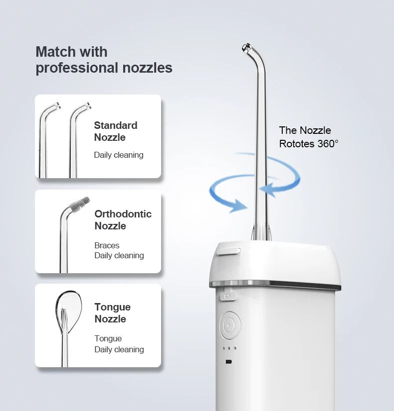 
Portable Powerful Floss Teeth Cleaning Irrigator Oral Travel Bag Professional Cordless Water Flosser Electric Dental 