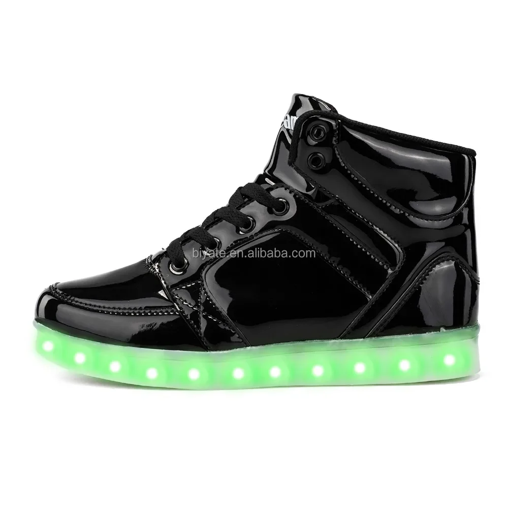 Children led light up shoes PU leather casual shoes light up shoes For Kids