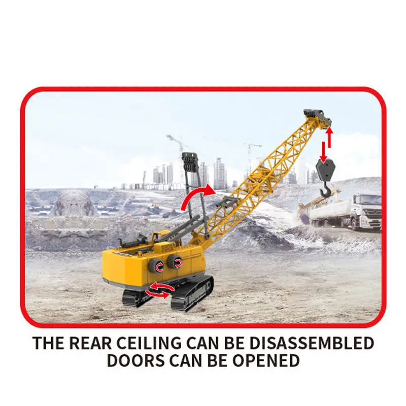 Light sound plastic Simulation Model engineering truck toy Sliding engineering large mobile crane toys