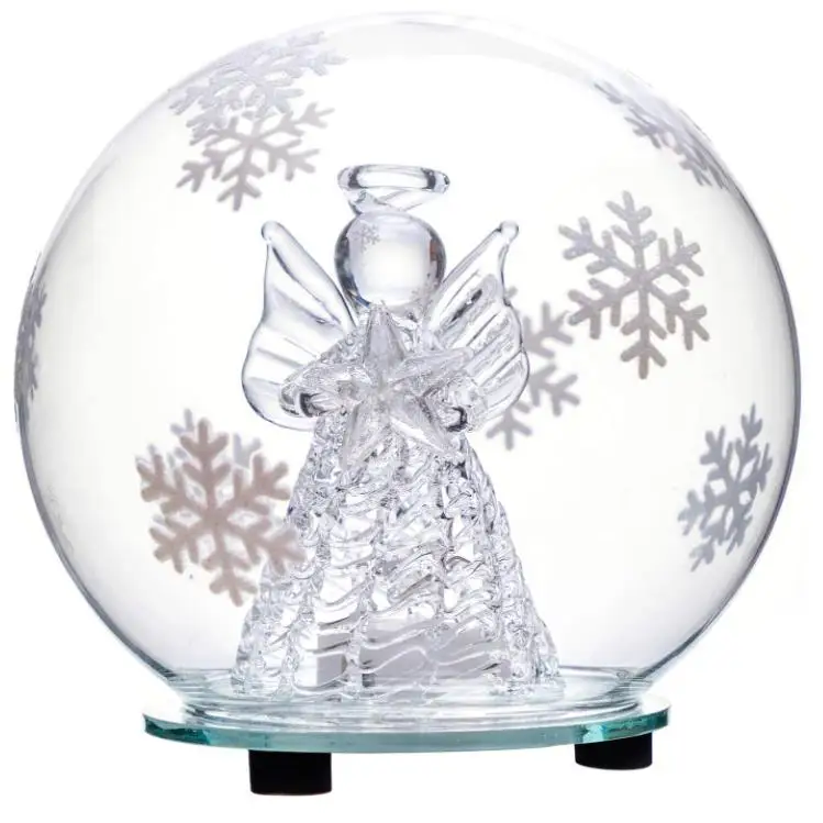 
Christmas Angel Snow Globe Decorations Color Changing LED Glass Ornament Decor 