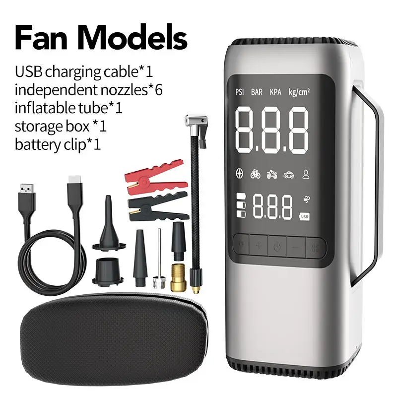 Integrated outdoor portable high-power multi-functional tire inflator starting power 8000mah car vacuum cleaner blower