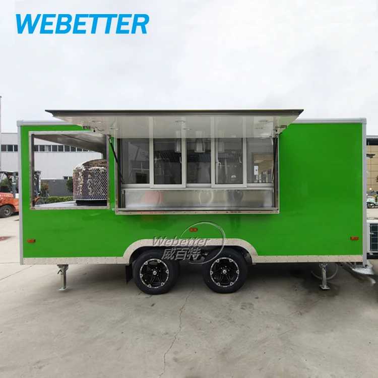 WEBETTER Square Deep Fryer BBQ Fast Food Trailer Fully Equipped Mobile Kitchen Remolque Concession Food Truck For Sale In USA