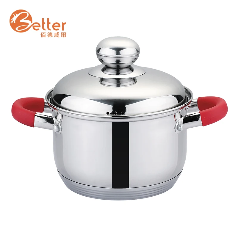New Product Stainless Steel Belly Body Shape Glass Lid Non Stick Cookware Set Cooking Pot Kitchenware Cookware Sets