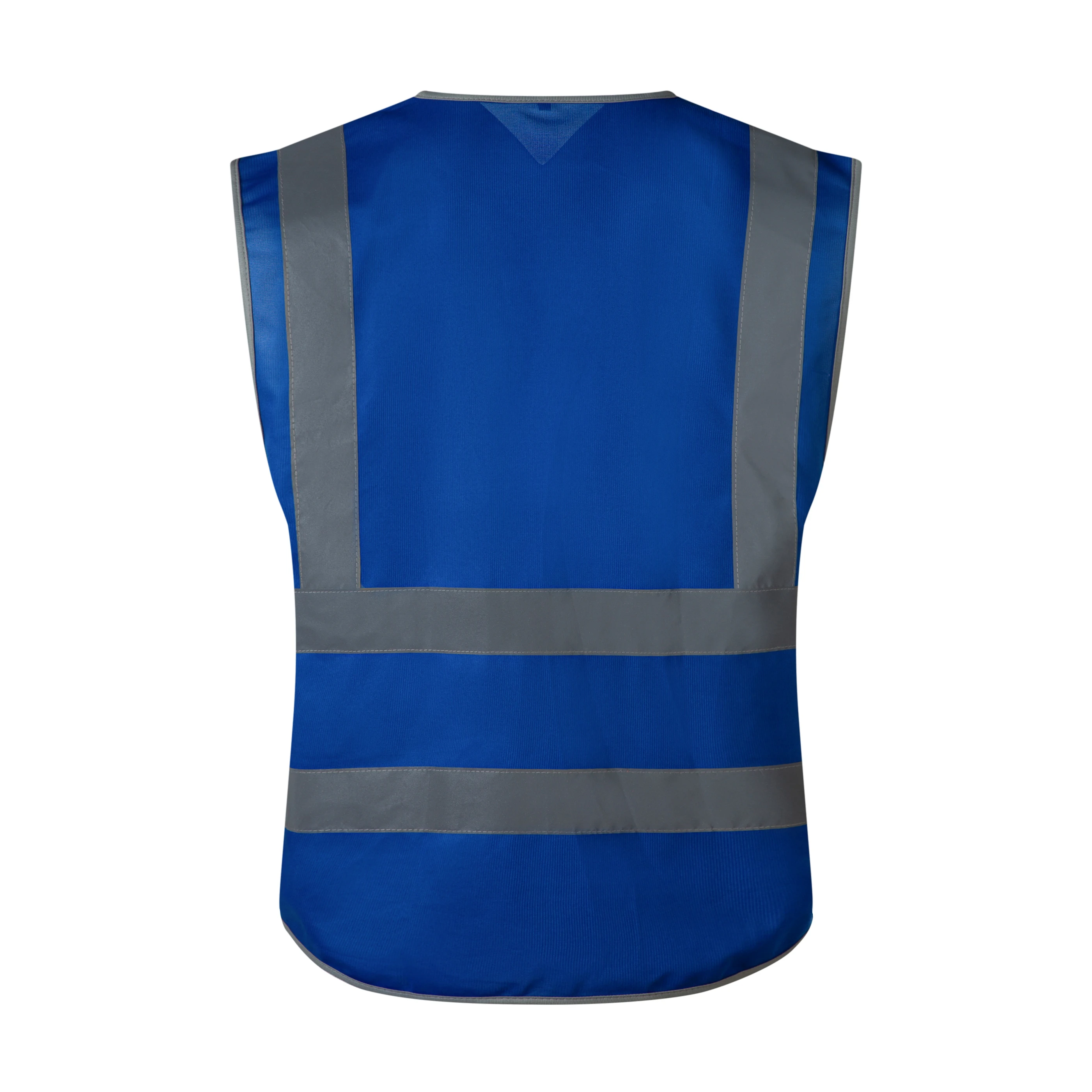 
Blue color heavy duty airport reflective safety vest custom with transparent pocket 