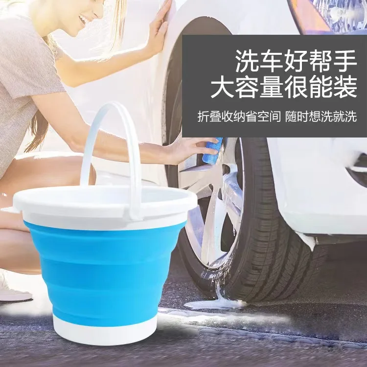 Portable Folding Bucket Silicone Plastic Car Children Fishing Travel Home Multifunctional