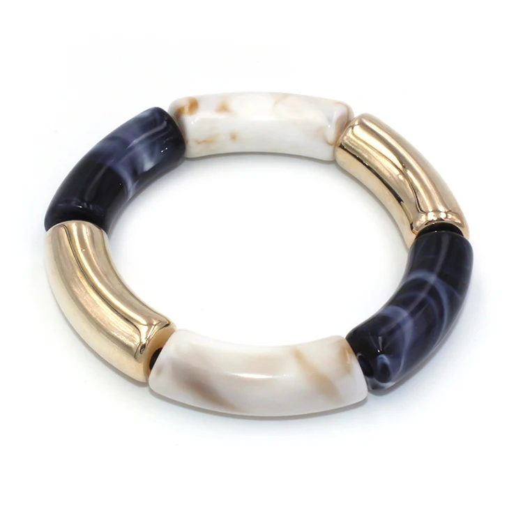 New Trend Candy mixed color bamboo stretch bracelet for Summer beach girl