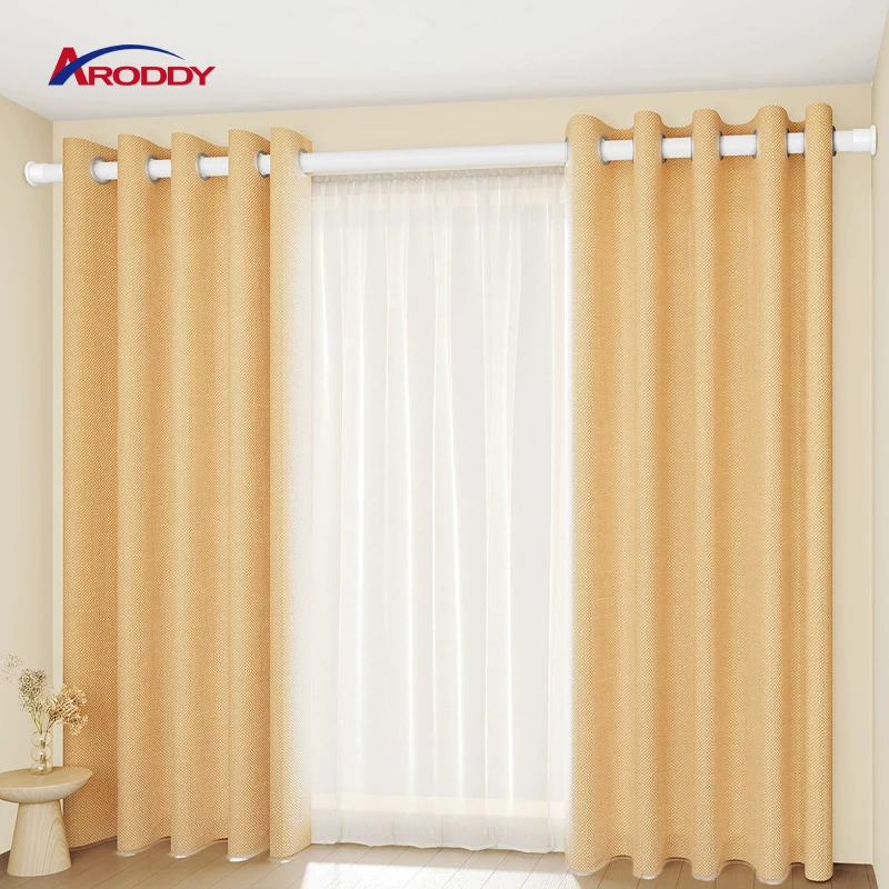 Yarun New Arrival Adjustable Iron Retractable Support Shower Curved Shower Curtain Rods Sets For Windows