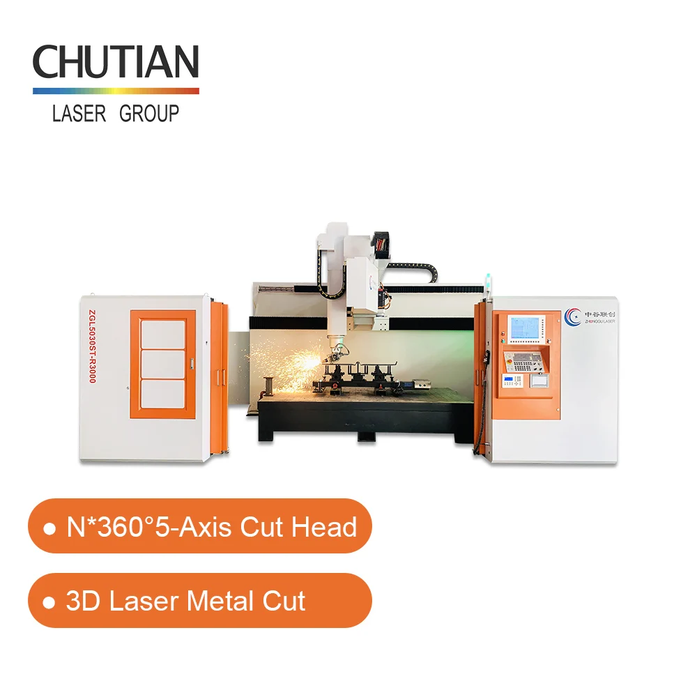 Chutian N X 360 Degree Robotic 5 Axis 3D Fiber Laser Cutting Machine for