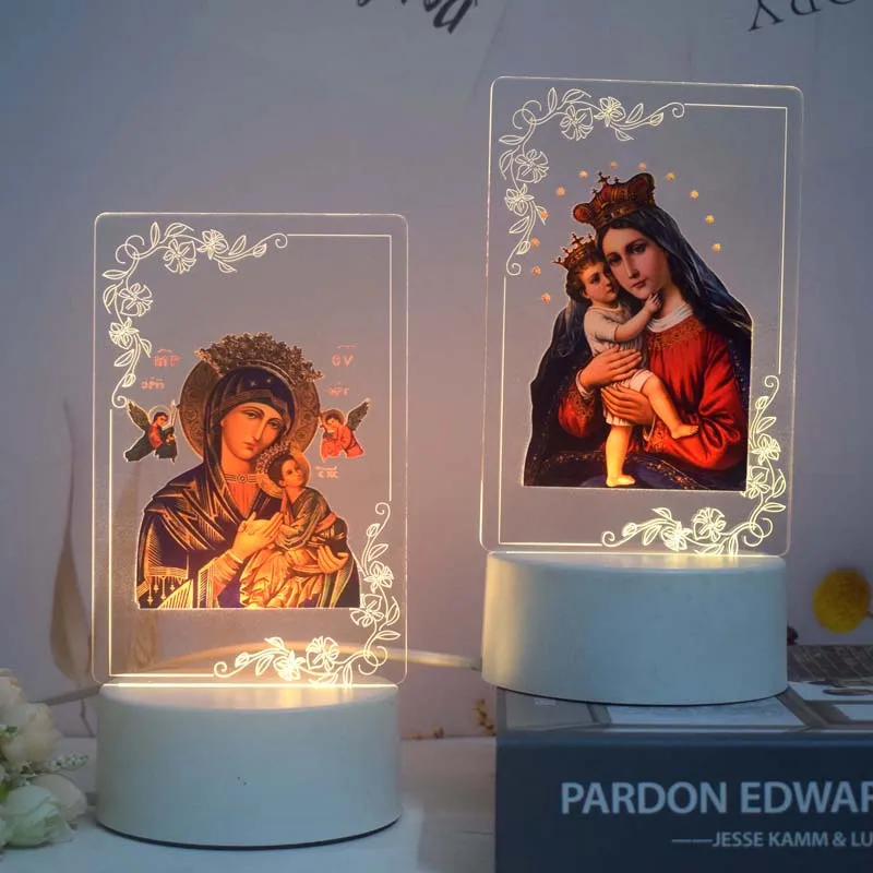 Objets Religieux Catholicisme Christianity Christian Gifts Products Party Celebration Gifts 3D Night Lamp Lighting
