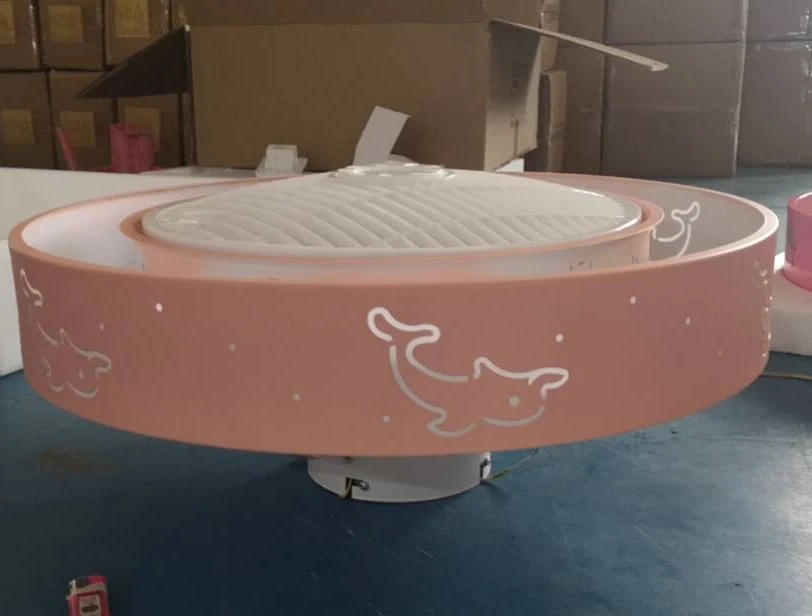 AC Children Ceiling Fan Pink Decor With Light