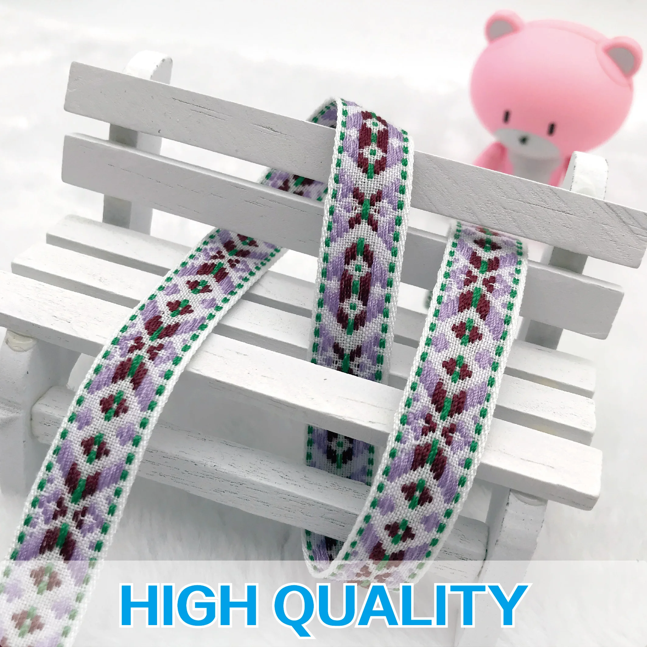 12mm polyester vintage jacquard ribbon