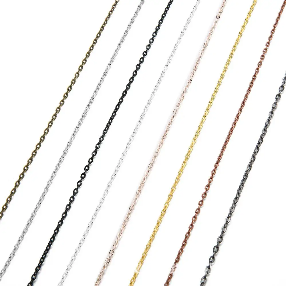 Gold Rose Gold Black Antique Bronze Color 2x3mm 3x4mm Bulk Iron Necklace Bracelets Rolo Chain for DIY Jewelry Making Findings