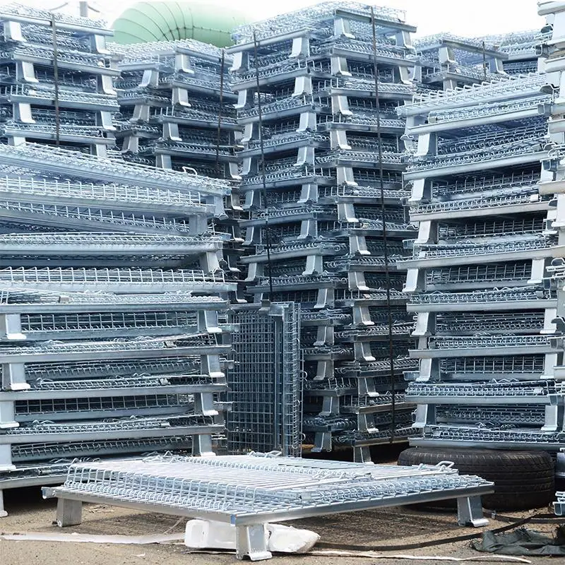 Detachable Steel Galvanized Mesh Transport Boxes Nestainer Argo Roll Container Industrial Storage Metal Containers