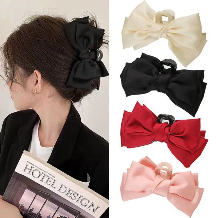 Women girls Korean bow hair clips hair shark claw clip Accessories