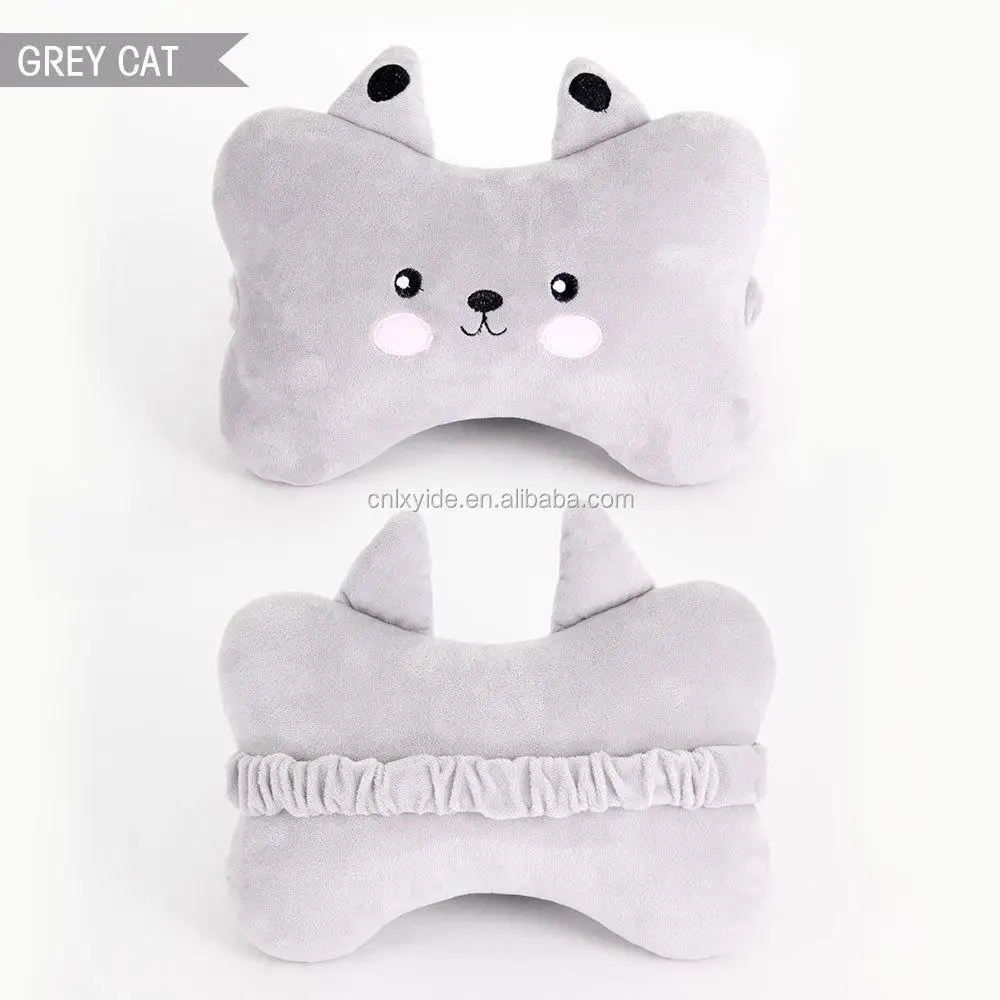 Wholesale custom animal design memory foam filling bone shape neck pillow for car rest