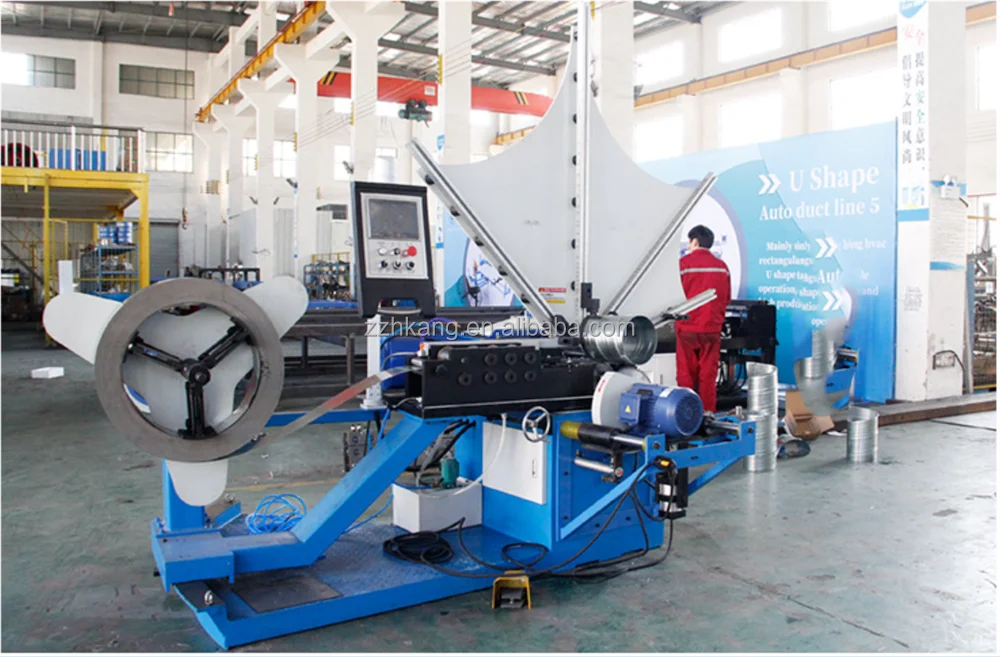 Hot Sale Ventilation Air Duct  Making Machine Automatic Galvanized Angle Steel Hvac System Round