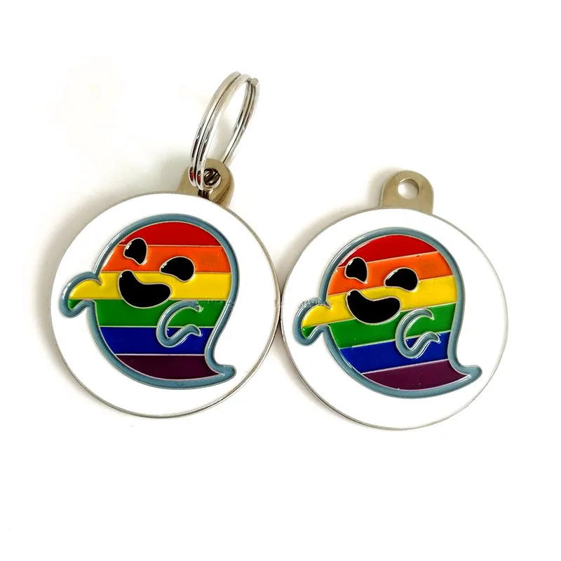 Эмалированная Радужная металлическая бирка на заказ, ювелирные изделия, ожерелье, подвески