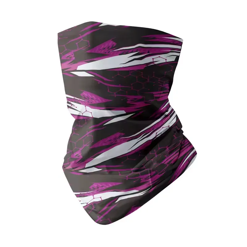 Eco-Friendly Full-Print Seamless Polyester Face Neck Gaiter for Men: Windproof Fishing Bandana with Elastic Buffs