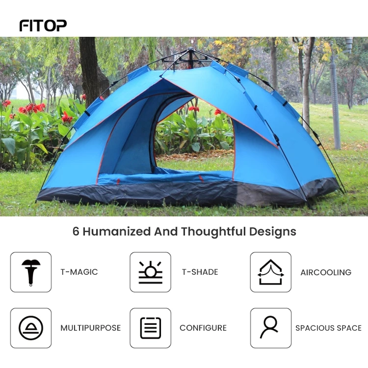 FITOP Folding Wholesale New Arrival Automatic Pop Up Tents Camping Outdoor 3-4 Person