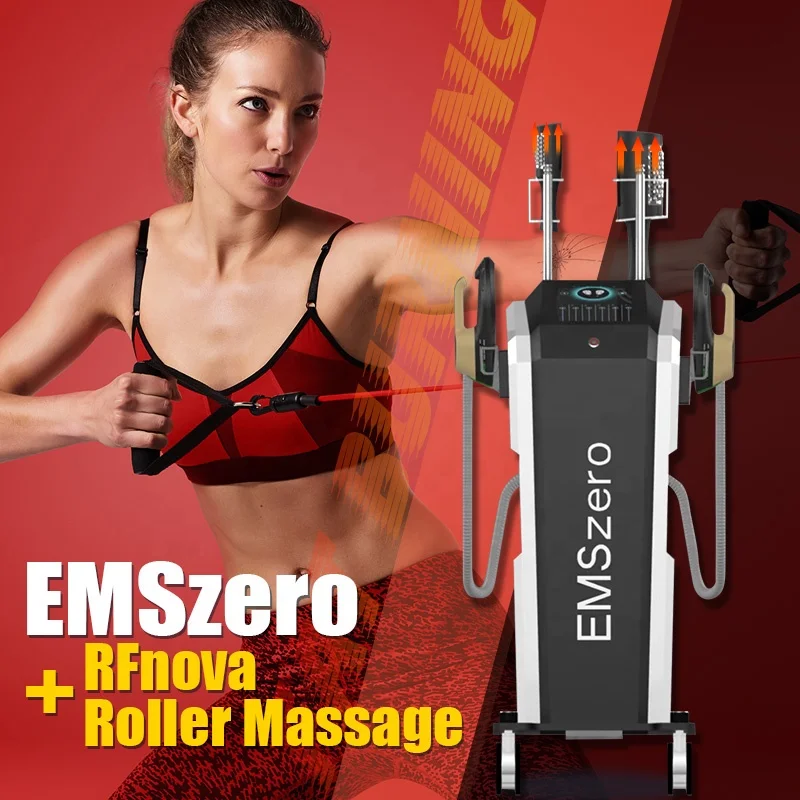2023 Duozi factory 14 tesla 7000w ems RF body emszero 360 rotating roller massager Rfnova body slimming rubber rolling machine