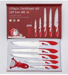 Christmas Gifts New Design 6 Piece High Quality Carbon Stainless Steel Kitchen Knife Set