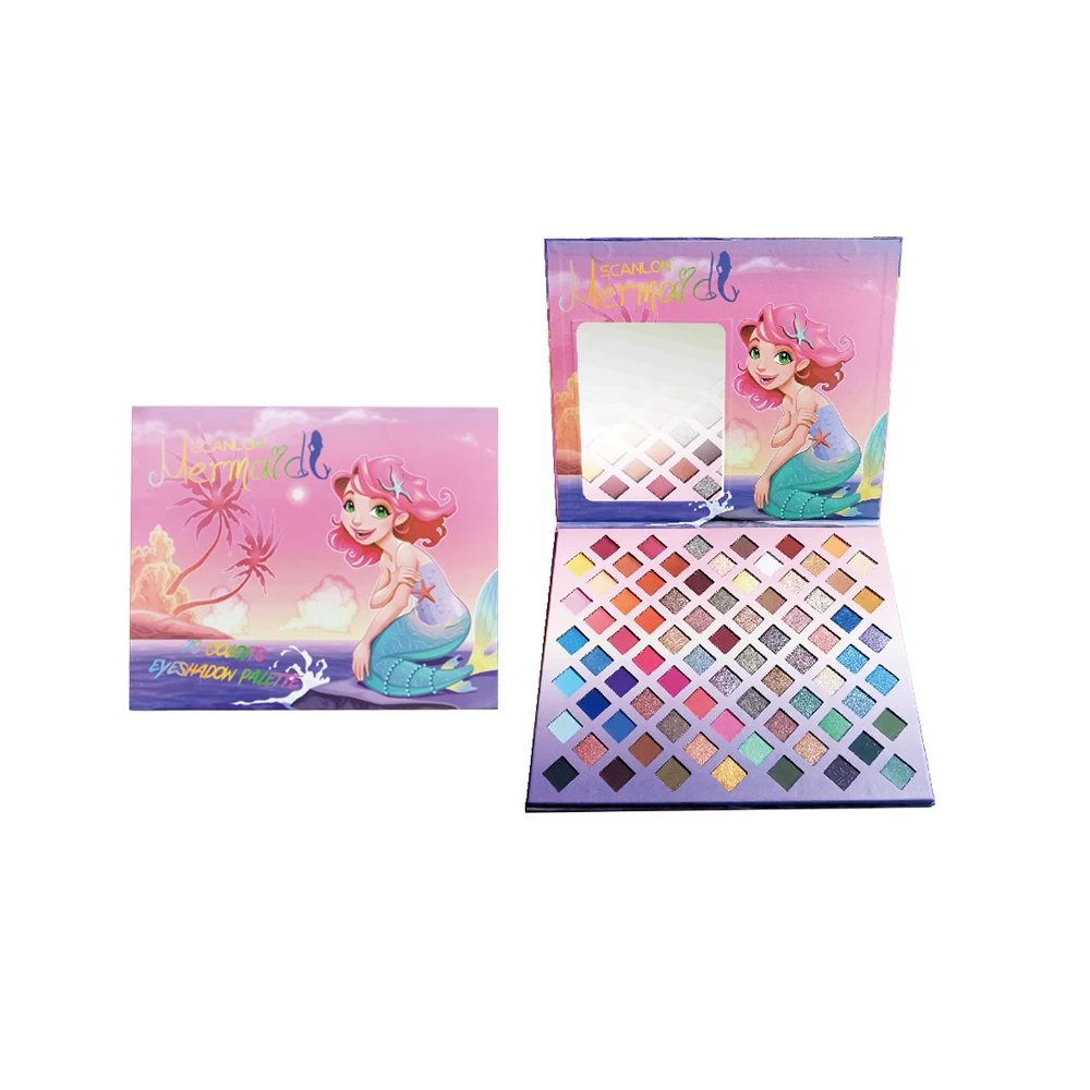 2023 New Arrival Scanlon Luxury DIY Pressed Powder Multi Chrome Shimmer Vegan Eyeshadow Pallet Pigment