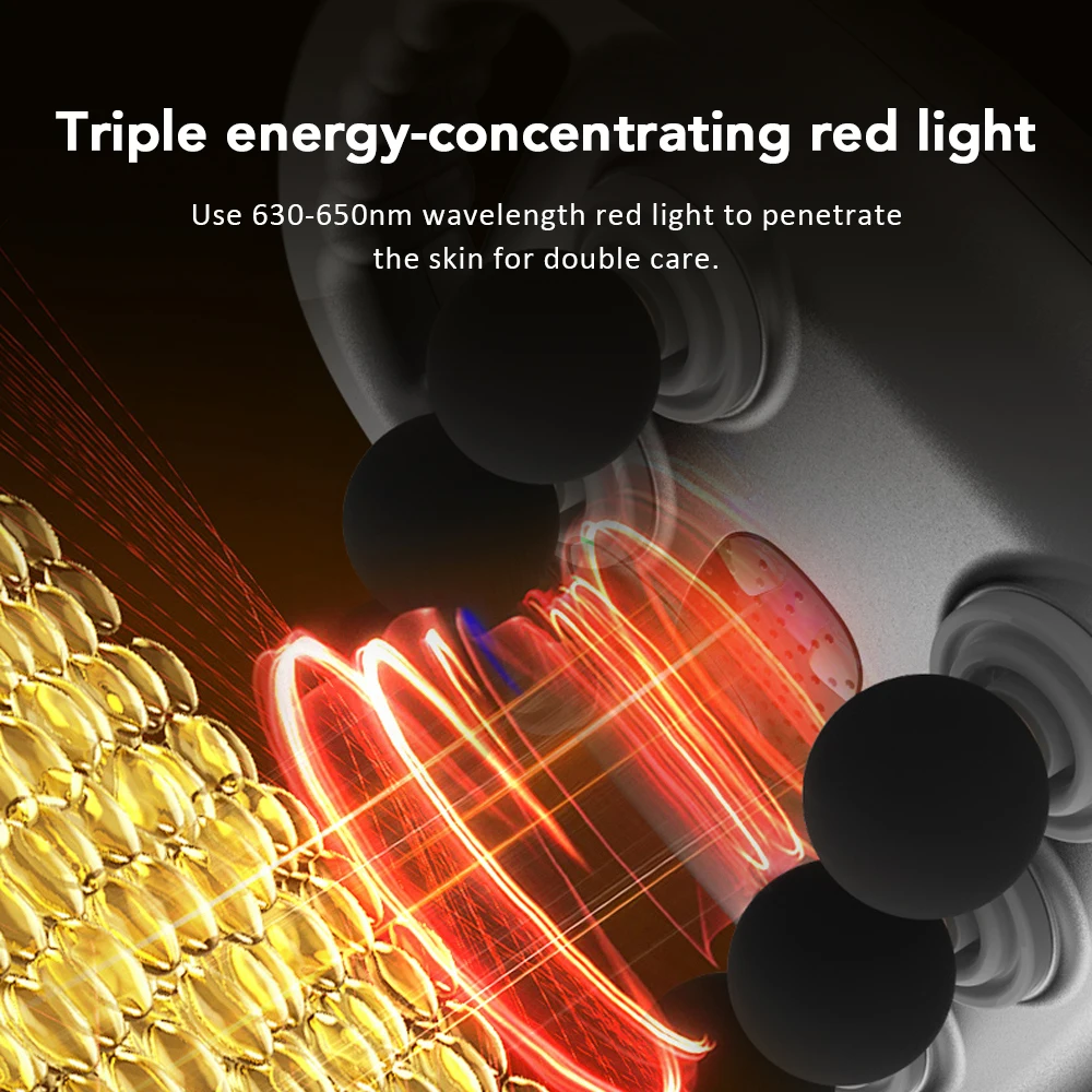 Wireless Deep Tissue Six Heads Muscle Relaxation Massage Gun High Frequency Vibration Fascia Gun with Red Light