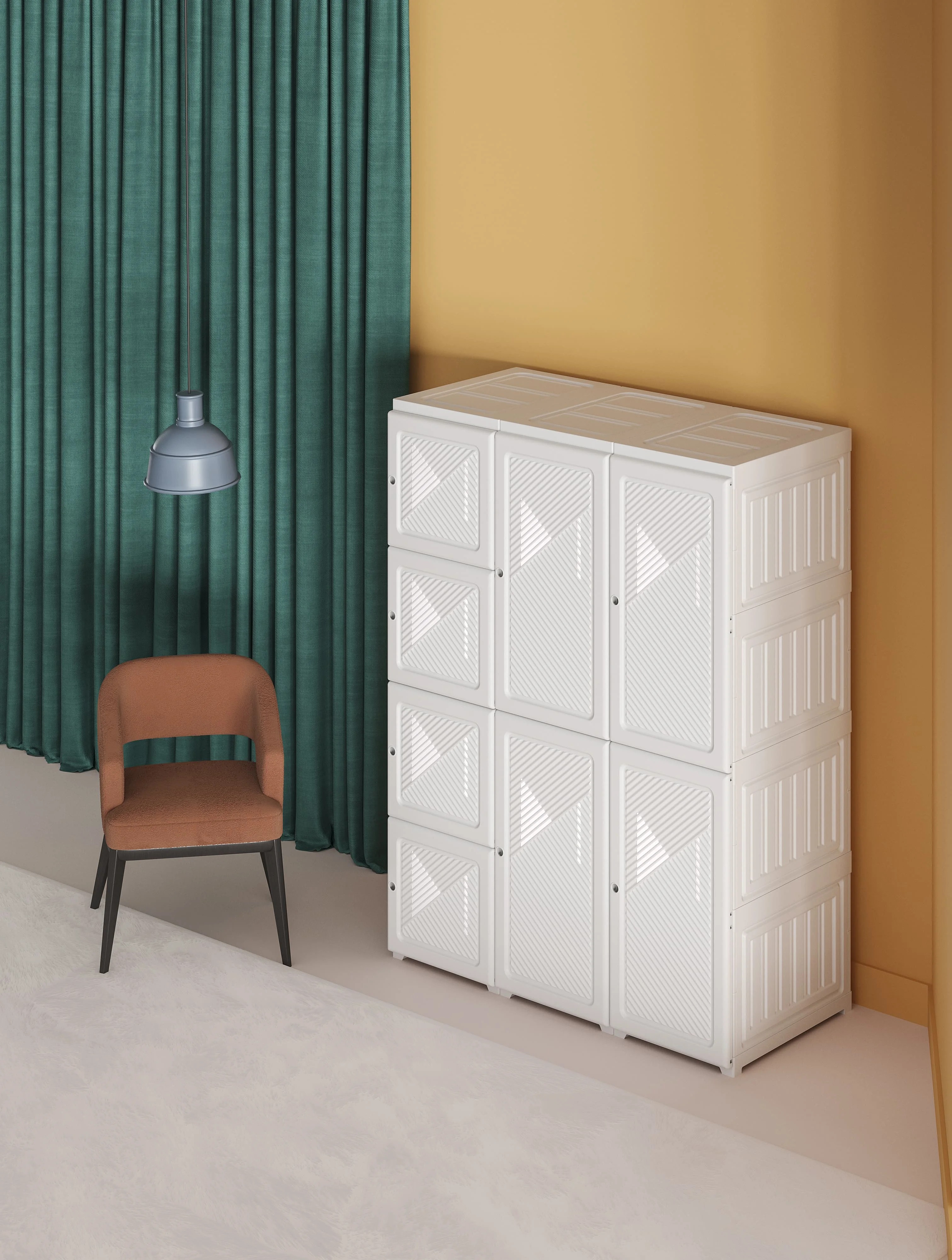 Balom Clothes Aluminum 3 Doors Single Mirrored Sliding Doors Dressing Wardrobe Closet