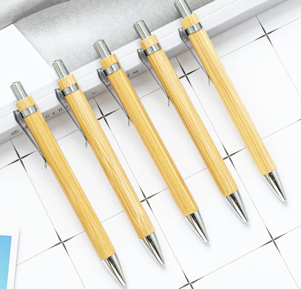 2023 Gift Promotional Ball point Pen Customized Logo bamboo business school office gift pen