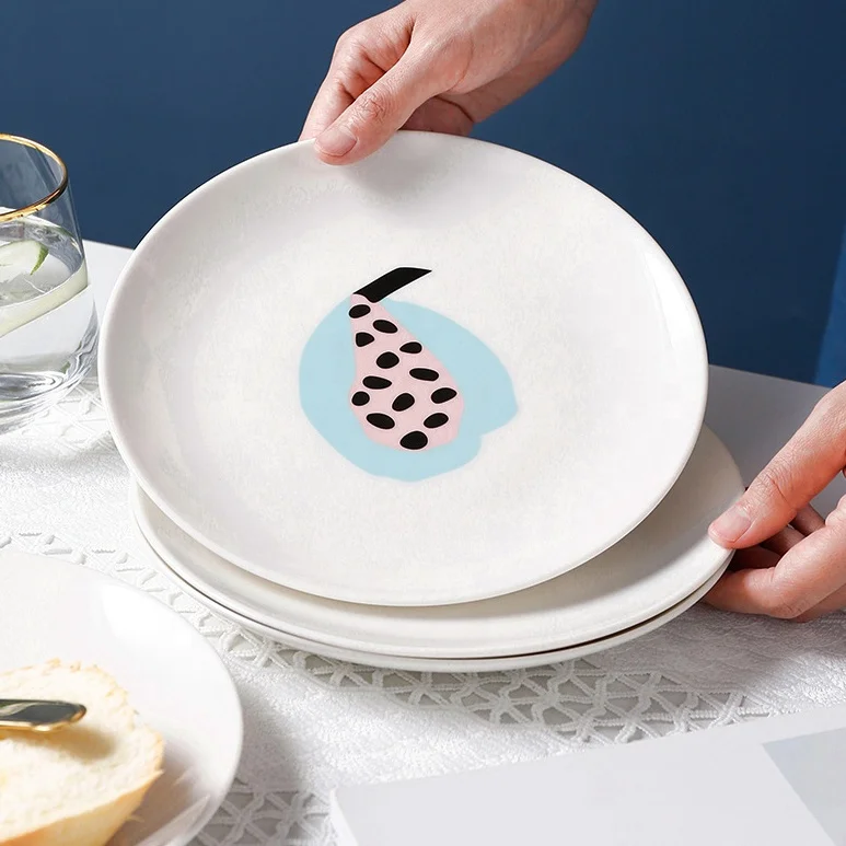 8Inch Ceramic Dishes Korean Ceramic Dish & Plates Household Breakfast Plate Dish