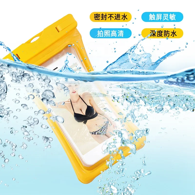 waterproof phone pouch PVC phone waterproof bag beach diving swimming sea park takeout touch screen mobile phone