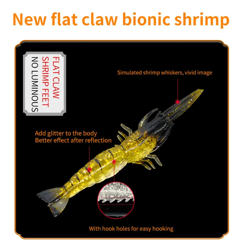 GASTORNI 9cm 3.8g Sea Fishing New Saltwater Shrimp Lure Fishing Lures Shrimp Jelly Blue