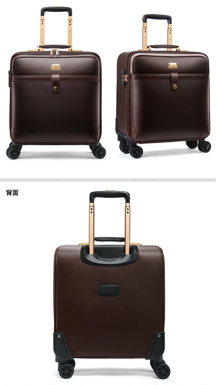 Scratch-Resistant  Carry-Ons Leather Suitcase Travel Trunk  Leather Suitcase Wholesale