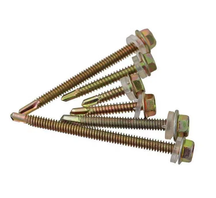 China factory zinc plated carbon steel self drilling screw with rubber washer