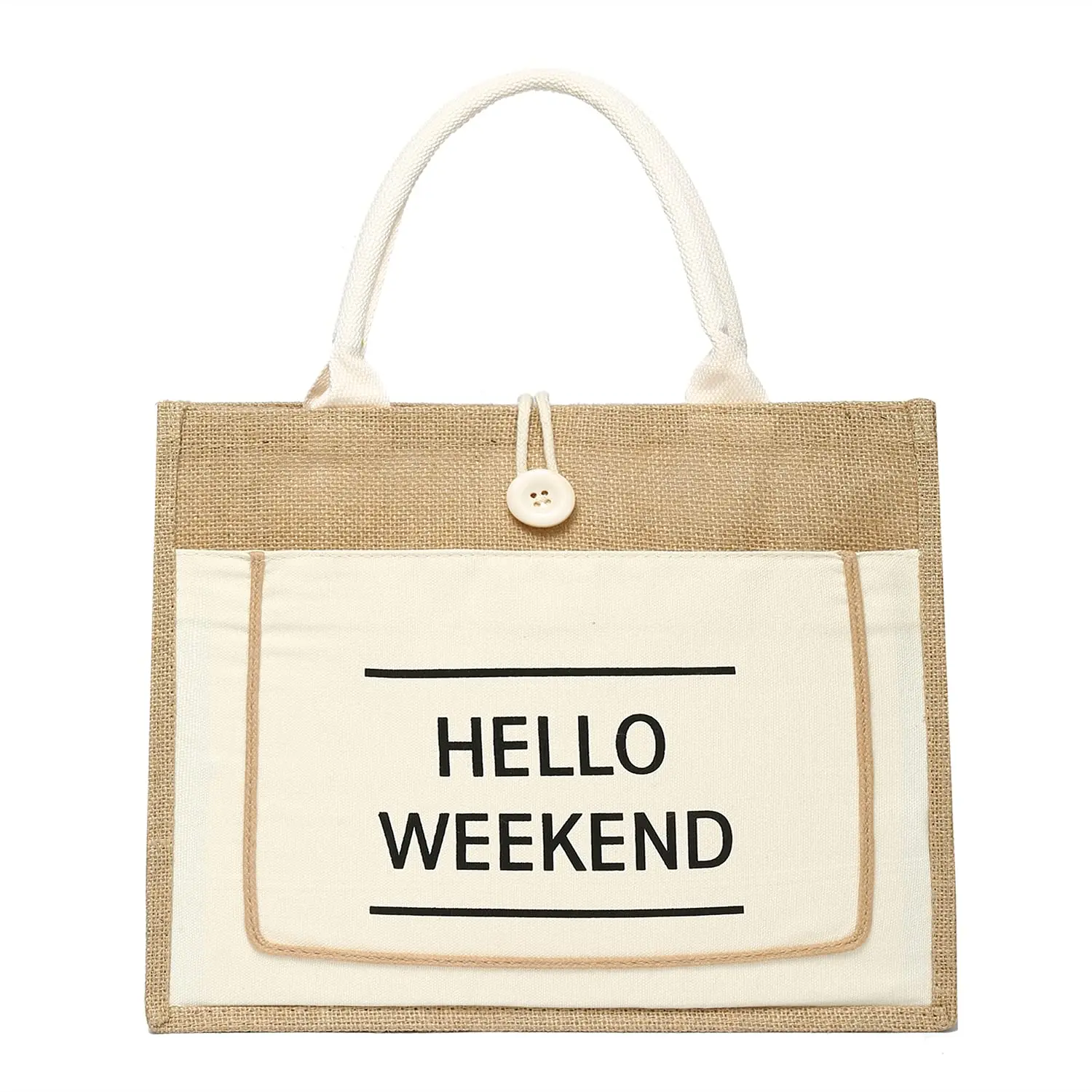 Eazybag Eco Friendly Customized Logo Top Quality Eco Grocery Reusable Big Capacity Women Shopping Tote Jute Bag