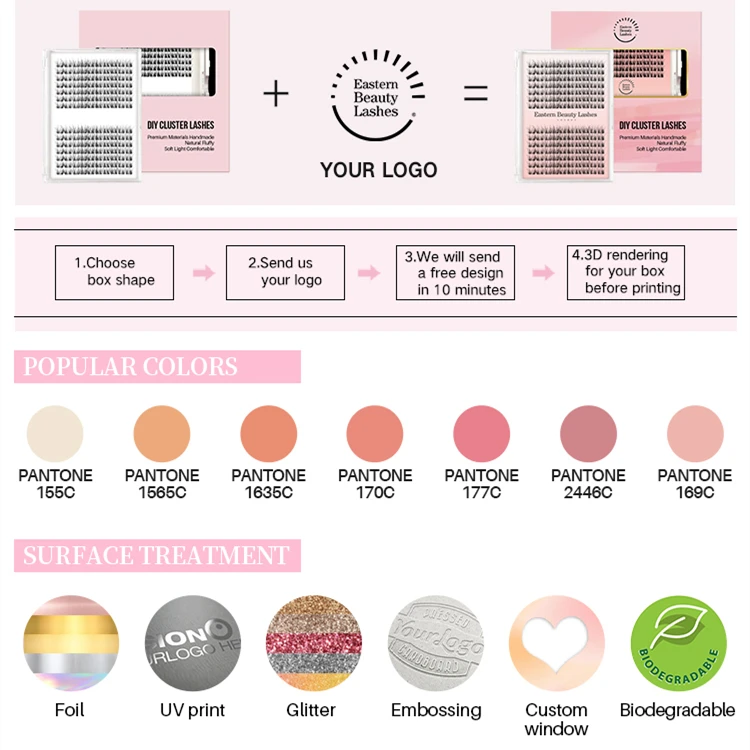 Wholesale Fluffy Cluster Lashes Bond Seal Remover Segmented Eyelash Extensions Mink DIY Lash Extensions Kit with Private Label