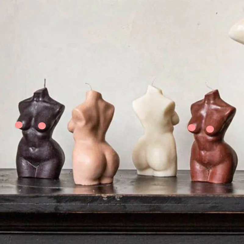 
Custom Colors fat chubbiness lady body artistic candle for home decoration with box 