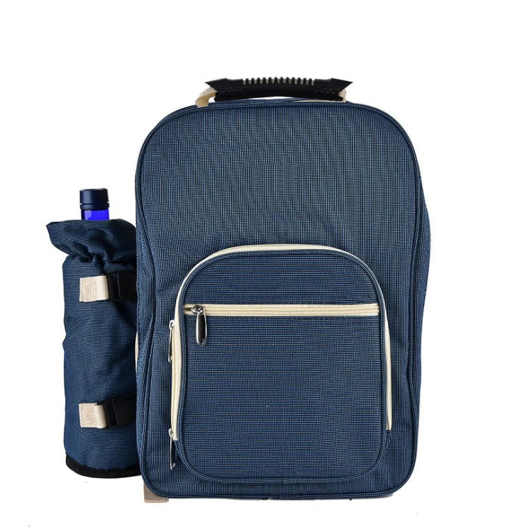 Outdoor Picnic Bags August Big Family Outdoor Outing Camping Backpack Picnic Bag For Four Includes Wine Picnic Bag Set Square