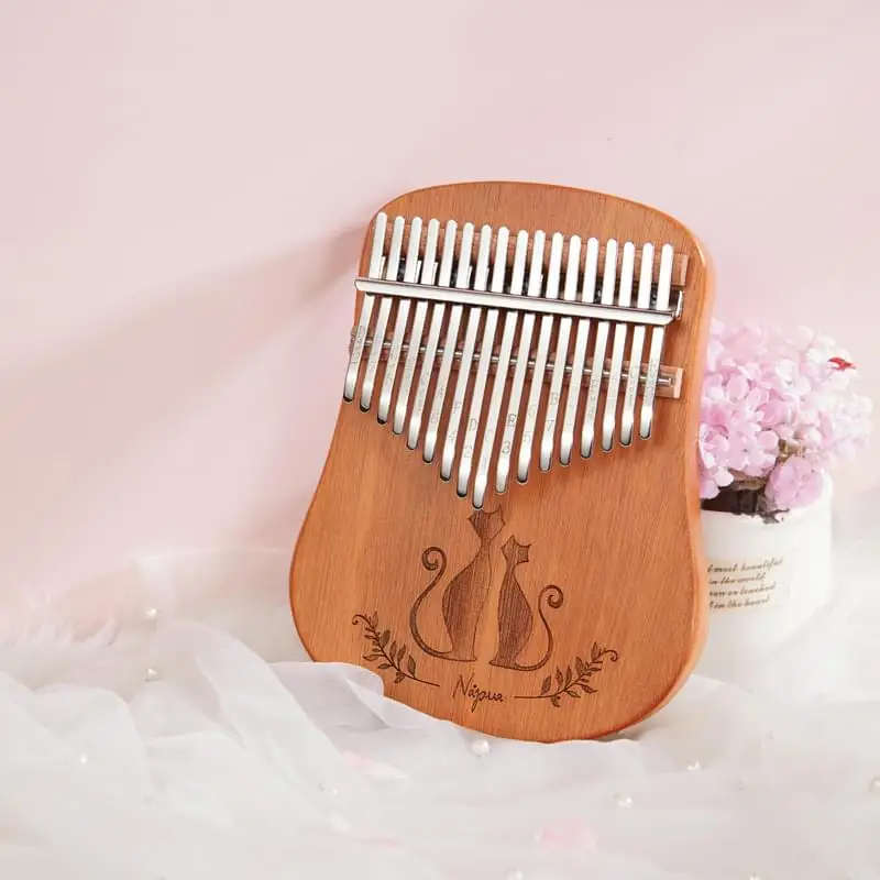 cega best selling guiro musical instrument solid mahogany plate 17 keys plate kalimba ares thumb piano