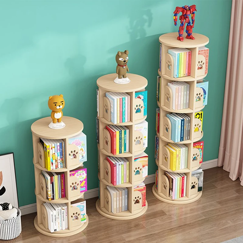 OEM factory modern kids household bookcase Magnetic Doodle book flat newspaper child shelf rotating bookshelf kids bookshelf