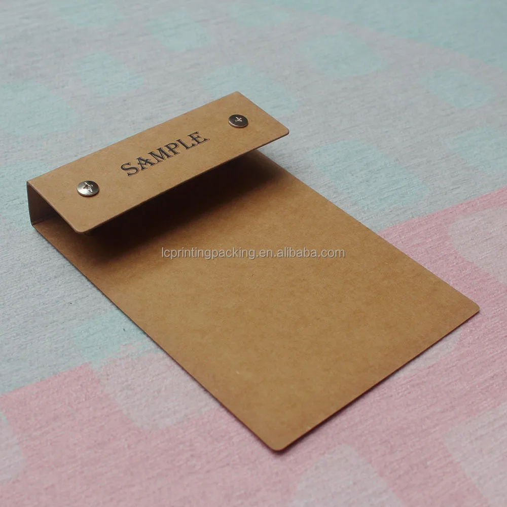 Customized Paper Cardboard Book for Pu Leather Fabric Swatch Textile Sample Paper Hangers