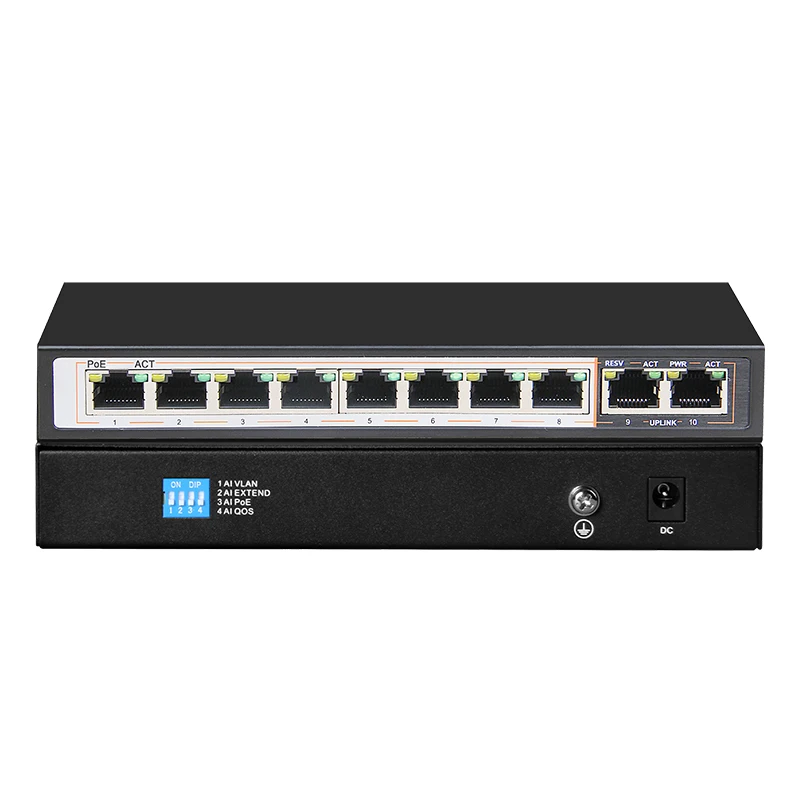 2K MAC address table  unmanaged 8 ports 10/100/1000M gigabit POE switch hored Model AI1010G