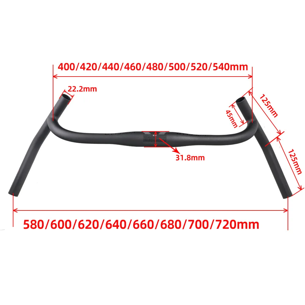 Ultralight Carbon Fiber Gravel Bend Handlebar Bicycle Cyclocross Mountain Bike Handlebar Bicycle Accessories