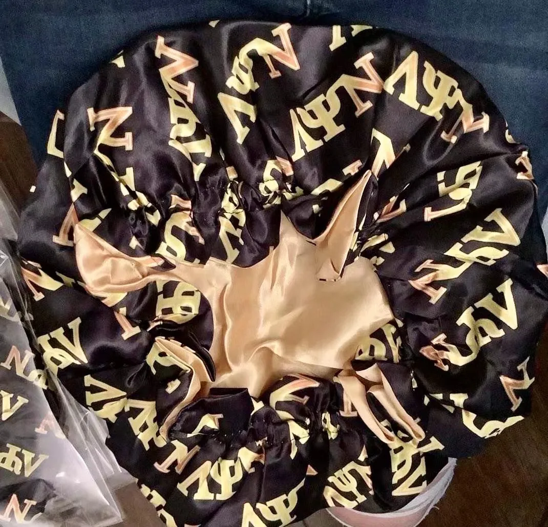 Custom print logo soft silk bonnets / long bonnet with snap custom braid hair bonnets