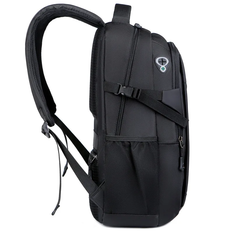 Cross-border backpack factory direct supply shoulder computer backpack black with headphone jack USB interface backpack