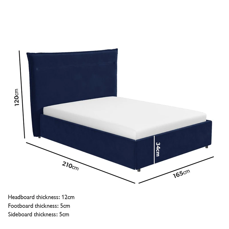 Modern style Luxury upholstered fabric king queen size headboard bedroom funiture design Gas lift double bed