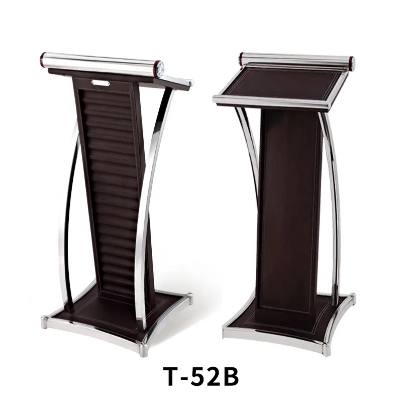 GNF  modern Mirror Polished Stainless Steel church podium with leather