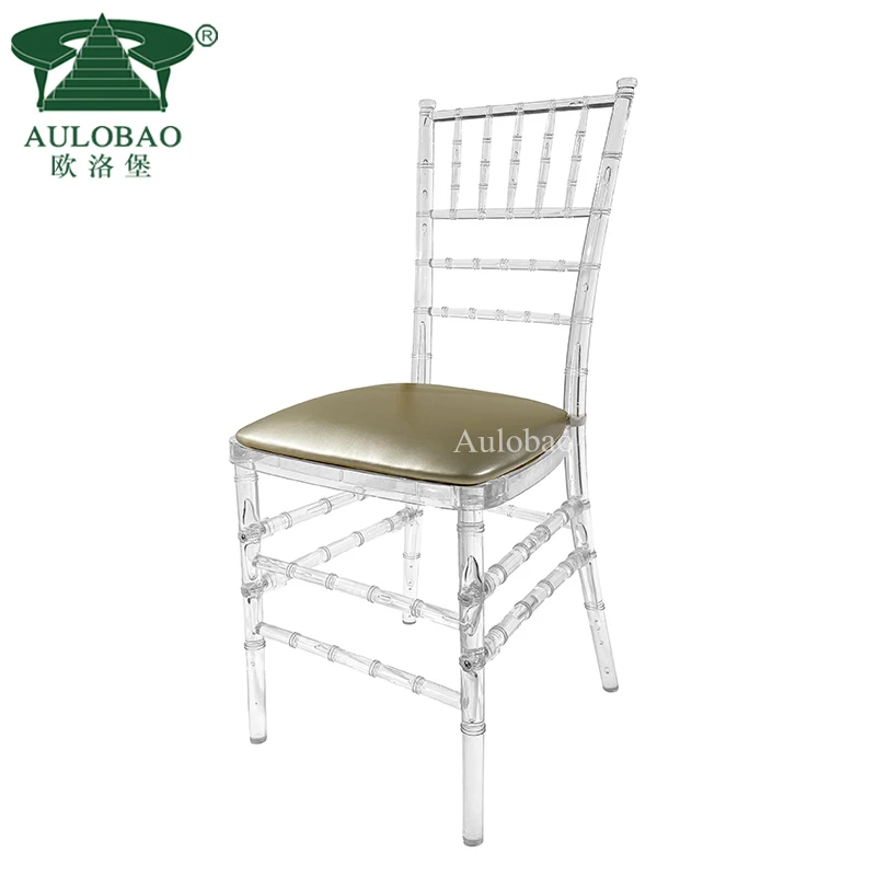 Event rental used transparent crystal princess plastic resin chair restaurant dining chair